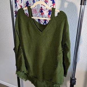 Oversized Sweater with Shoulder Cutouts